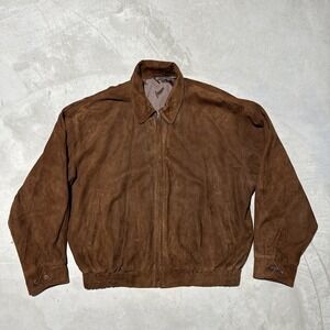 Classic Men’s Brown Suede Bomber Jacket